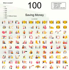 Saving Money Illustration Pack