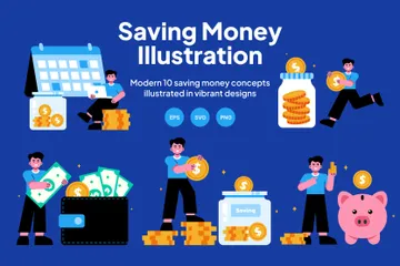 Saving Money Illustration Pack