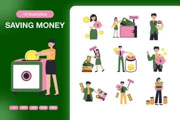 Saving Money Illustration Pack