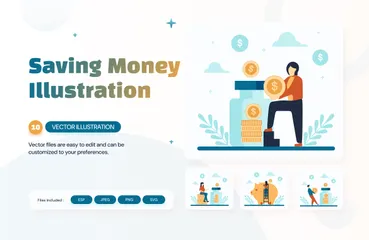 Saving Money Illustration Pack