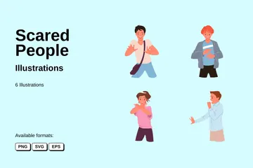 Scared People Illustration Pack