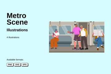 Scène de métro Pack d'Illustrations