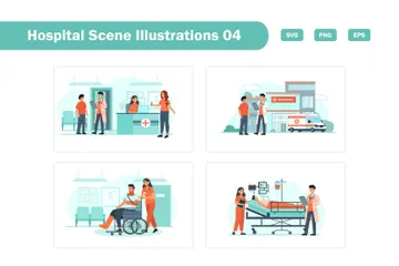 Scène d'hôpital Illustration Pack