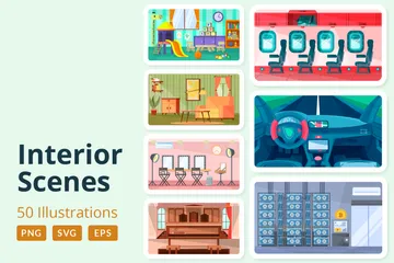 Scènes d'intérieur Pack d'Illustrations