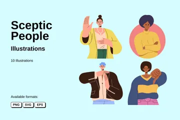 Sceptic People Illustration Pack