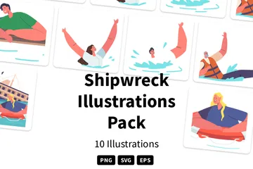 Schiffswrack Illustrationspack