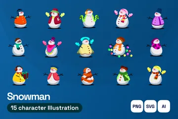 Schneemann Illustrationspack