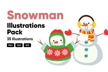 Schneemann Illustrationspack