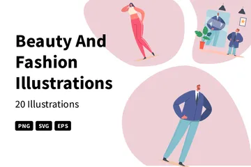 Schönheit und Mode Illustrationspack