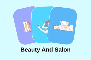 Schönheit und Salon Illustrationspack