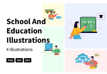 School And Education Illustration Pack
