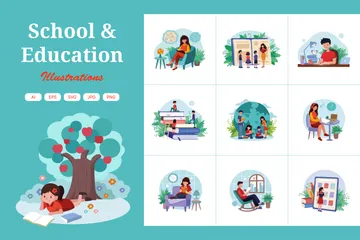 School And Education Illustration Pack