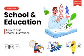 School And Education Illustration Pack