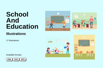 School And Education Illustration Pack