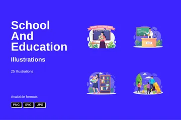 School And Education Illustration Pack