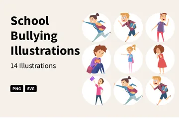 School Bullying Illustration Pack