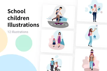 School Children Illustration Pack