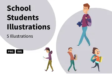 School Students Illustration Pack