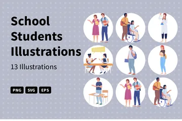 School Students Illustration Pack