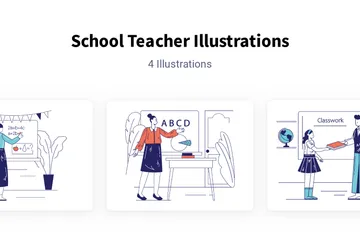 School Teacher Illustration Pack