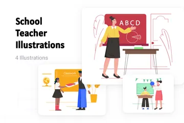 School Teacher Illustration Pack