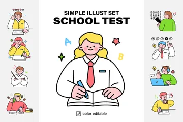 School Test Illustration Pack