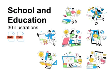 Schule und Bildung Illustration Pack