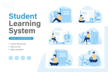 Schüler-Lernsystem Illustrationspack