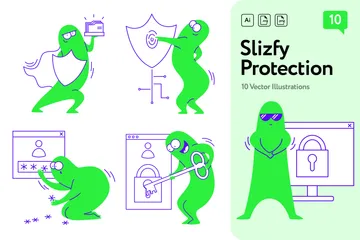 Schutz und Sicherheit Illustrationspack