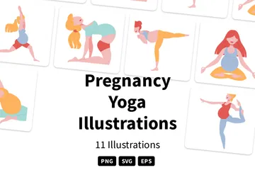 Schwangerschaftsyoga Illustrationspack