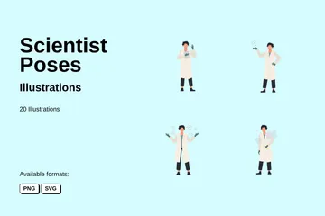 Scientist Poses Illustration Pack
