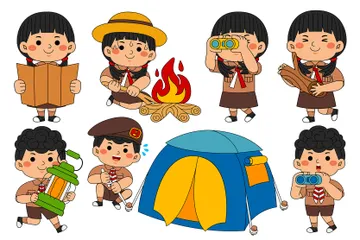 Étudiant Scout Kids Pack d'Illustrations