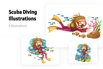 Scuba Diving Illustration Pack