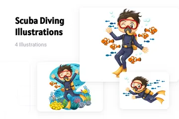 Scuba Diving Illustration Pack