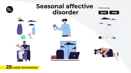 Seasonal Affective Disorder Illustration Pack