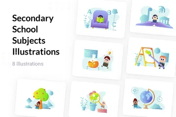 Secondary School Subjects Illustration Pack