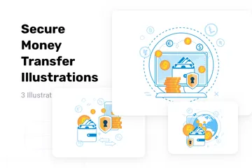 Secure Money Transfer Illustration Pack