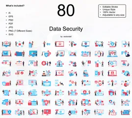 Sécurité des données Pack d'Illustrations