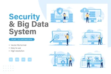 Security And Big Data Illustration Pack