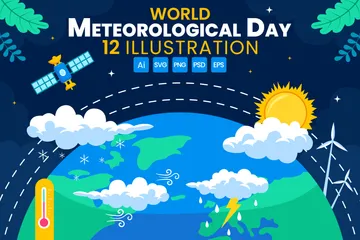 Día Meteorológico Mundial Paquete de Ilustraciones