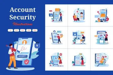 Seguridad de la cuenta Paquete de Ilustraciones