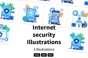 Seguridad de Internet Paquete de Ilustraciones