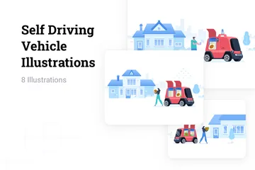 Self Driving Vehicle Illustration Pack