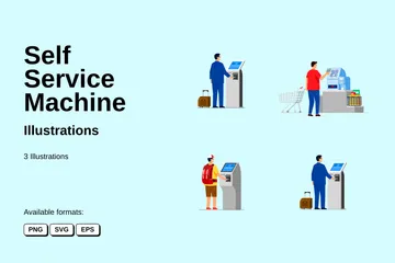 Self Service Machine Illustration Pack
