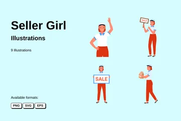 Seller Girl Illustration Pack