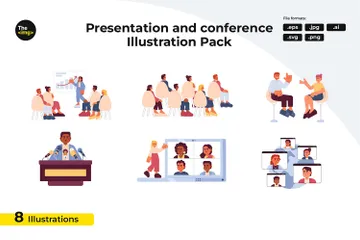 Seminar Conference Call Illustration Pack