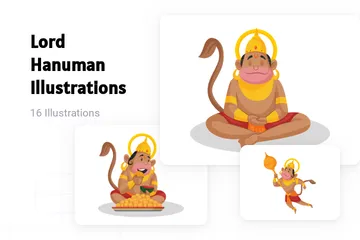 Senhor Hanuman Pacote de Ilustrações