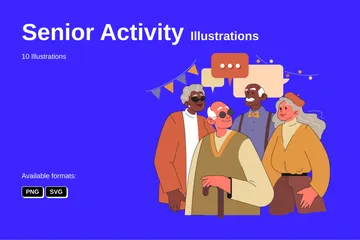 Senior Activity Illustration Pack