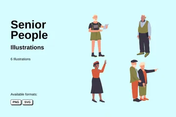 Senior People Illustration Pack