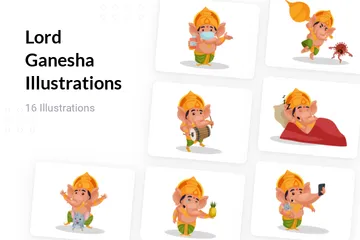Señor Ganesha Paquete de Ilustraciones